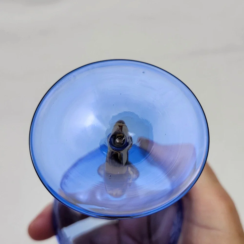 VTG Art Deco Bimini Glass Fritz Lampl Austria Nude Mermaid 1920s Blue Amber